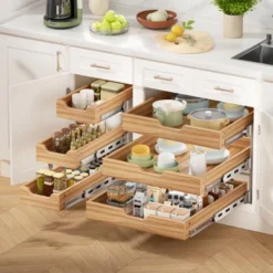 LOVMOR 3 Tier Pull Out Cabinet Organizer, Heavy-Duty Pull Out Drawer, Slide Out Wood Shelf For Cabinets -Target KitchenAid GUEST 7f9c1fa4 e190 40d0 b2a0 c581f3d7b576