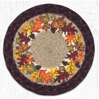 Earth Rugs 10" X 10" Round Trivet With Autumn Leaves Design, Rustic & Farmhouse Decor 5 Earth Rugs 10" X 10" Round Trivet With Autumn Leaves Design, Rustic & Farmhouse Decor - Image 3