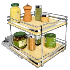Lynk Professional Slide Out Vertical 10.25" Double Metal/Wood Spice Rack Silver: Kitchen Organizer, Cupboard Mount -Target KitchenAid GUEST 801799cd b9ea 49ff bceb 388e71c6fd24