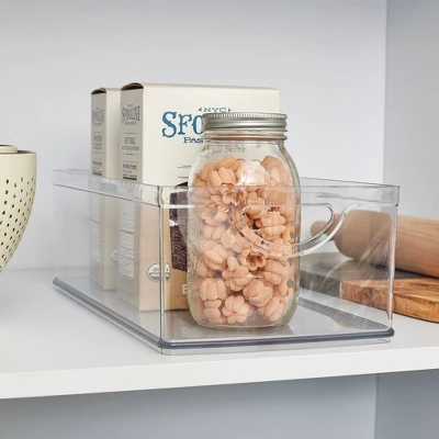 Plastic Kitchen Cabinet Storage Bins - Set Of 2 - Clear - Made In USA 4 Plastic Kitchen Cabinet Storage Bins - Set Of 2 - Clear - Made In USA - Image 2