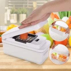 Cheer Collection 7-Blade Vegetable Slicer & Chopper With Container And Lid -Target KitchenAid GUEST 80270c06 04df 4d82 91d3 769ae6700aac