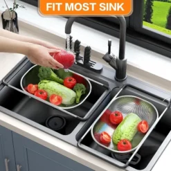 Over The Sink Colander - Strainers And Colanders -Expandable Fine Mesh Strainer With Rubber Grip For Veggie, Fruits, Pasta, 11 Over The Sink Colander - Strainers And Colanders -Expandable Fine Mesh Strainer With Rubber Grip For Veggie, Fruits, Pasta, -Target KitchenAid GUEST 80296d2e 7bde 4eeb ad62 ec1dcf04c136