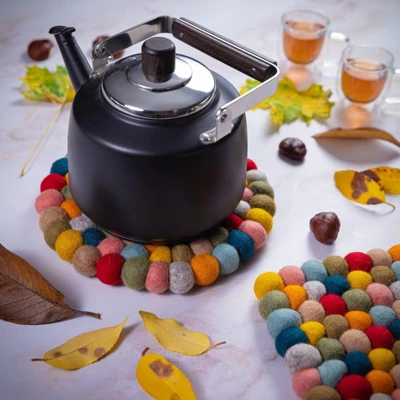 CILIO VIRGIN WOOL TRIVET "COLORE" 4 CILIO VIRGIN WOOL TRIVET "COLORE" - Image 2