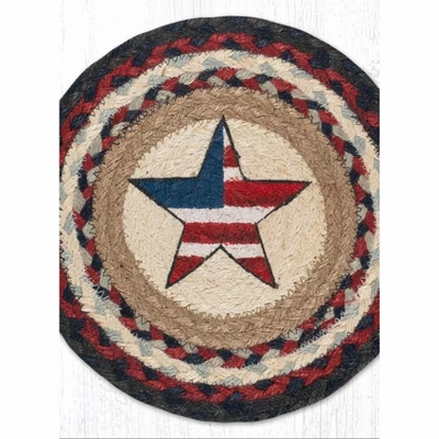 Earth Rugs Americana Star Jute Trivet – 10"x10" Round Braided Hot Pad, Hand-Stenciled Red White Blue Patriotic Design 4 Earth Rugs Americana Star Jute Trivet – 10"x10" Round Braided Hot Pad, Hand-Stenciled Red White Blue Patriotic Design - Image 2