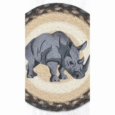 Earth Rugs Rhino Printed Round Jute Trivet – 10" Rustic Table Protector 4 Earth Rugs Rhino Printed Round Jute Trivet – 10" Rustic Table Protector - Image 2