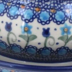 Blue Rose Polish Pottery 128-129 Vena Gravy Boat & Plate -Target KitchenAid GUEST 807d0ea1 7744 407e 9b1c e1d5545b9021