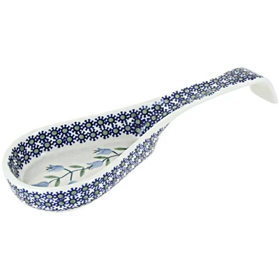 Blue Rose Polish Pottery P164 Manufaktura Large Spoon Rest 4 Blue Rose Polish Pottery P164 Manufaktura Large Spoon Rest - Image 2