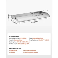 VEVOR Stainless Steel Griddle, 32x16 Inch Universal Flat Top Rectangular Plate, Gas Grill Griddle For BBQ Grill, Teppanyaki, Silver -Target KitchenAid GUEST 809a792d 736e 41fe 99b0 30ca16ca7b17