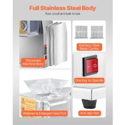 VEVOR Meat Cutter Machine, 850W Meat Slicer, 551 Lb/h Commercial Meat Cutting Machine Stainless Steel, 5 Mm Thickness, Detachable Blades, Silver -Target KitchenAid GUEST 818bd4ac 0cb5 4d41 9f84 5cfd8a82cc85