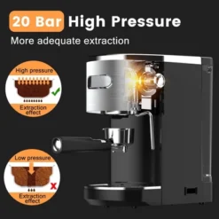 Kismile 20 Bar Espresso Machine Semi-Automatic, Professional Coffee Maker With Milk Frother Steam Wand & 45OZ Removable Water Tank -Target KitchenAid GUEST 81905bc3 aeac 4f4a 905b 9872bec2c772