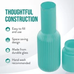 American Atelier Bedside Water Night Set 30 Oz Carafe With Tumbler Glass, Ribbed Pitcher - Aqua Blue 14 American Atelier Bedside Water Night Set 30 Oz Carafe With Tumbler Glass, Ribbed Pitcher - Aqua Blue -Target KitchenAid GUEST 81a11d50 3b7a 4057 8752 57d2087717cc