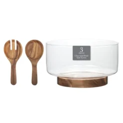 Gibson Elite Wildgreens Large Glass Salad Bowl Set With Acacia Serving Utensils -Target KitchenAid GUEST 81c02b80 b7bd 4bc7 8ddb 4bc33a6c5900