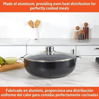 IMUSA Caldero With Dual Speckled Ceramic Set Black: 3 IMUSA Caldero With Dual Speckled Ceramic Set Black: