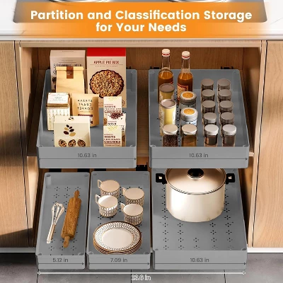 CuisinSmart Pull Out Cabinet Organizer, Pull Out Drawers For Cabinets, Slide Out Drawers For Kitchen Bathroom Pantry Cabinets Organizer 8 CuisinSmart Pull Out Cabinet Organizer, Pull Out Drawers For Cabinets, Slide Out Drawers For Kitchen Bathroom Pantry Cabinets Organizer - Image 6