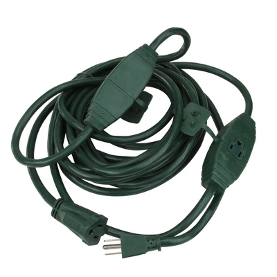 Stanley Tools 25' Stanley 3-Outlet Green Heavy Duty Outdoor Grounded Landscaping Projector Cord 3 Stanley Tools 25' Stanley 3-Outlet Green Heavy Duty Outdoor Grounded Landscaping Projector Cord - Image 2
