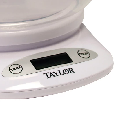 Taylor® Precision Products 4.4lb-Capacity Digital Kitchen Scale With Bowl In White 3 Taylor® Precision Products 4.4lb-Capacity Digital Kitchen Scale With Bowl In White