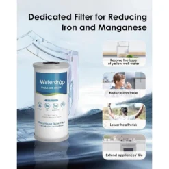Waterdrop Whole House Water Filter System, Reduce Iron & Manganese, With Carbon And Sediment Filters, 5-Stage Filtration, 1" Inlet/Outlet