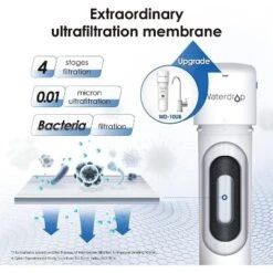 Waterdrop 10UBW-UF Ultra Filtration Under Sink Water Filter System With 1 Extra RFW10-UF Filter