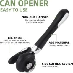 Can Opener Manual Tin Opener Stainless Steel Heavy Duty, Oversized Hand-held Easy Rotary Knob