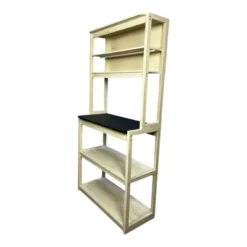 FONTOI 31.50" 5-Tier Bakers Rack For Kitchen With Storage, Coffee Bar, Kitchen Shelves, White&Black, 15.75"*66.93"*31.5"