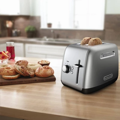 KitchenAid 2-Slice Toaster With Manual Lift Lever - KMT2115: Silver, Cool Touch, Bagel & Bread Toaster, Crumb Tray 4 KitchenAid 2-Slice Toaster With Manual Lift Lever - KMT2115: Silver, Cool Touch, Bagel & Bread Toaster, Crumb Tray - Image 2