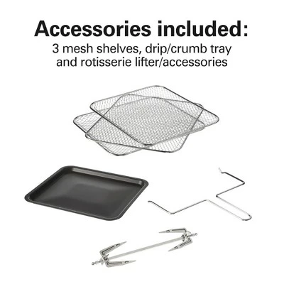 Hamilton Beach Digital Air Fryer Oven With Rotisserie 11.6 Quart/11 Liter Capacity 35073: 1700W, Hand Wash, Black 8 Hamilton Beach Digital Air Fryer Oven With Rotisserie 11.6 Quart/11 Liter Capacity 35073: 1700W, Hand Wash, Black - Image 6