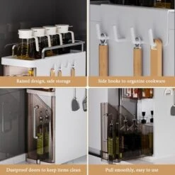 TROPOW 2/3-TIER Seasoning Condiments Spice Rack With Drawer, Slim Bathroom Toilet Storage Cabinet Pull-Out Kitchen Countertop Organizer Kitchen -Target KitchenAid GUEST 84c202f3 9c04 4a49 8b4a 5ff9f43343fc