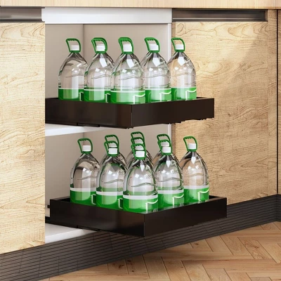 Adjustable Pull Out Cabinet Organizer, Expandable Slide Out Shelf With 3 Rails, Roll Out Drawer For Kitchen Cabinets Or Pantry 8 Adjustable Pull Out Cabinet Organizer, Expandable Slide Out Shelf With 3 Rails, Roll Out Drawer For Kitchen Cabinets Or Pantry - Image 6