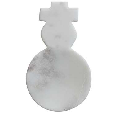 Storied Home Marble Snowman Shaped Spoon Rest, White 4 Storied Home Marble Snowman Shaped Spoon Rest, White - Image 2