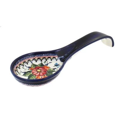 Blue Rose Polish Pottery 1178 Zaklady Large Spoon Rest 9 Blue Rose Polish Pottery 1178 Zaklady Large Spoon Rest - Image 7