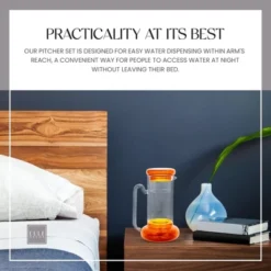 Elle Decor Bedside Pitcher Set, 32-Ounce Carafe With Cup, Tumbler Doubles As A Lid Made Of Borosilicate Glass 13 Elle Decor Bedside Pitcher Set, 32-Ounce Carafe With Cup, Tumbler Doubles As A Lid Made Of Borosilicate Glass -Target KitchenAid GUEST 85a9a0a0 0dba 48a5 b7a9 ac7a367857ef