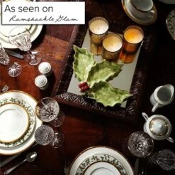 Noritake Holly And Berry Gold Gravy Boat With Tray