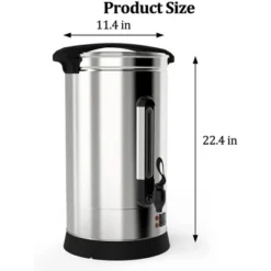 100-Cup Commercial Coffee Urn, Large Coffee Urn Perfect For Church, Meeting Rooms, Lounges, And Other Large Gatherings -16 L, Silver