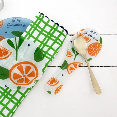 Pavilion Gift Company - Oranges - 9.25" Glass Spoon Rest - Spoon Rests 4 Pavilion Gift Company - Oranges - 9.25" Glass Spoon Rest - Spoon Rests - Image 2