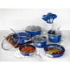Granitestone Blue 15 Piece Stackmaster Nonstick Cookware Set With Glass Lids -Target KitchenAid GUEST 86229631 db9f 4f0c 81a1 a4d4c17f9fa6