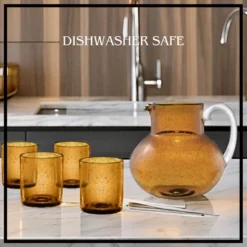 Artland Iris 90oz Hand Blown Pitcher & Set Of 4 14oz DOF Glasses, Lead-Free Bubble Shape Glassware For Stylish Serving And Dining -Target KitchenAid GUEST 8637a1fa 3e73 444f 81bc f521604c2138