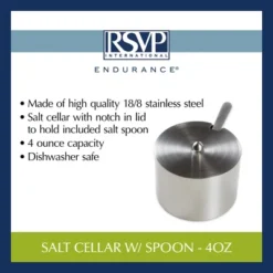RSVP International Endurance Salt Cellar W/ Spoon - 4 Oz