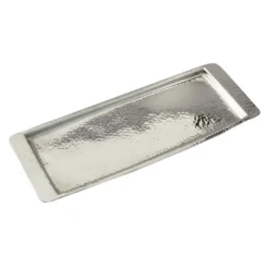 Jiallo Stainless Steel Hammered Rectangular Tray 13.75"L X 4.5" W