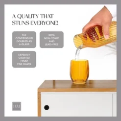 Elle Decor Ribbed Bedside Water Carafe With Tumbler Set, Ribbed Glass Pitcher And Matching Drinking Glass Doubles As Lid, 39-Ounce -Target KitchenAid GUEST 8743a762 dea3 4915 b1d0 8b484e9d384d