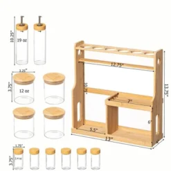 Basicwise 3-Tier Bamboo Rack With 6 Spice Shaker Bottles, 4 Airtight Jars & 2 Soy Sauce Or Oil Dispenser. Bottle Perfect For Kitchen & Pantry Storage 17 Basicwise 3-Tier Bamboo Rack With 6 Spice Shaker Bottles, 4 Airtight Jars & 2 Soy Sauce Or Oil Dispenser. Bottle Perfect For Kitchen & Pantry Storage -Target KitchenAid GUEST 880ac47e be5f 4404 980f e73f8f7d9cd3