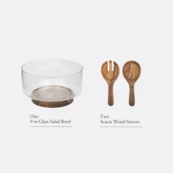 Gibson Elite Wildgreens Large Glass Salad Bowl Set With Acacia Serving Utensils -Target KitchenAid GUEST 883e2a22 7ea2 4be9 9be5 61b07c6746e9