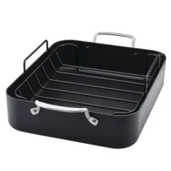 KitchenAid Hard Anodized Induction 13"x15.75" Roaster With Nonstick Rack: Turkey Roasting Pan, Oven-Safe, Matte Black -Target KitchenAid GUEST 88749757 c7c8 44a5 8033 78f8d214450b