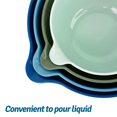 Itopfox 4-Piece Nesting Mixing Bowls Set With Pour Spout & Handle, BPA-Free, Microwave & Dishwasher Safe, Non-Slip Base, Lightweight 3 Itopfox 4-Piece Nesting Mixing Bowls Set With Pour Spout & Handle, BPA-Free, Microwave & Dishwasher Safe, Non-Slip Base, Lightweight
