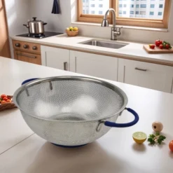 SAMMART Perforated Stainless Steel Sheet Colander With Handle - Strainer For Pasta, Noodle And Fruits -Target KitchenAid GUEST 88b21bc2 c458 454e b409 3be741c406a2