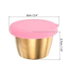 Unique Bargains Silicone Durable Leak-proof Airtight Pink Condiment Containers