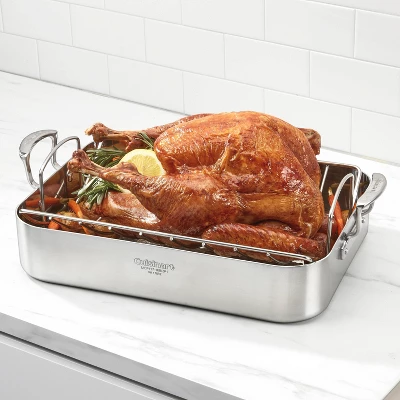 Cuisinart MultiClad Pro 16" Tri-Ply Stainless Steel Roasting Pan & Stainless Rack - MCP117-16BR: Dishwasher-Safe Roaster 5 Cuisinart MultiClad Pro 16" Tri-Ply Stainless Steel Roasting Pan & Stainless Rack - MCP117-16BR: Dishwasher-Safe Roaster - Image 3