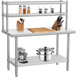 Stainless Steel Table With Overshelves, 48" X 24" Commercial Work Table With Shelf, Metal Kitchen Prep Table & Shelving Combo -Target KitchenAid GUEST 89505e55 5615 487b a8d4 56b5e7d5af32