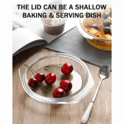 Itopfox Clear Round Glass Casserole With Lid, Microwave & Oven Safe Bakeware, Freezer & Dishwasher Friendly, Easy Grab Baking Dish -Target KitchenAid GUEST 897978a6 e49b 41f7 a4bf 6a9b229d8923