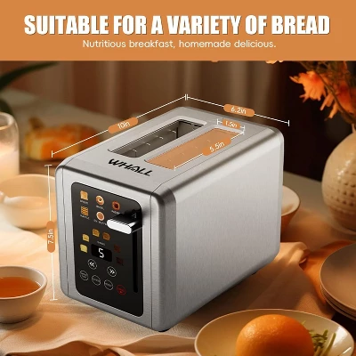 WHALL ULTRA 2 Slice Toaster, Touchsreen Toaster 2 Slice, Stainless Steel Toaster, Bread Toaster, Bagel Toaster With Wide Slot 7 WHALL ULTRA 2 Slice Toaster, Touchsreen Toaster 2 Slice, Stainless Steel Toaster, Bread Toaster, Bagel Toaster With Wide Slot - Image 5