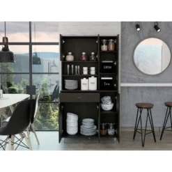 Depot E-Shop 90 Kitchen Pantry Cabinet, Two Open Shelves, One Drawer, Multiple Cabinets -Target KitchenAid GUEST 8a350341 fb91 4d27 aa02 3dcc0487cafd